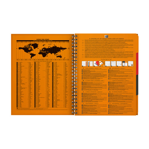 Oxford International A4+ Hardcover doppelspiralgebundenes Filingbook | liniert 6 mm | 100 Blatt | orange | SCRIBZEE® kompatibel