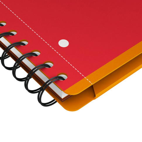 Oxford International A4+ Polypropylen doppelspiralgebundenes Organiserbook | liniert 6 mm | 80 Blatt | orange | SCRIBZEE® kompatibel