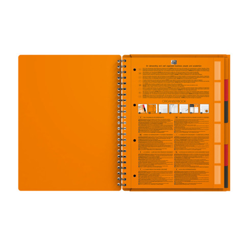 Oxford International A4+ Polypropylen doppelspiralgebundenes Organiserbook | liniert 6 mm | 80 Blatt | orange | SCRIBZEE® kompatibel