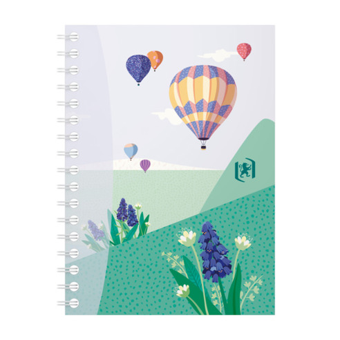 Oxford GO Horizonte A6 doppelspiralgebundenes Notizbuch | 5 mm kariert | 60 Blatt | Softcover mit Touch Finish | sortierte Designs